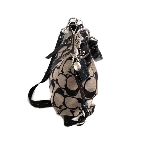 Coach signature Stripe Convertible Hobo black/grey - Picture 4 of 6